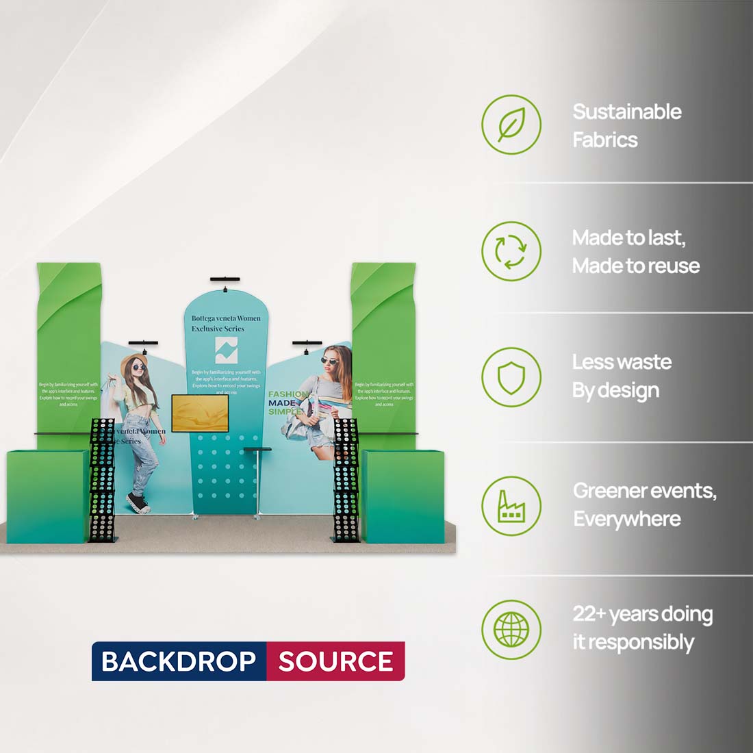 Portable Exhibit Display 10ft x 20ft - Model 4