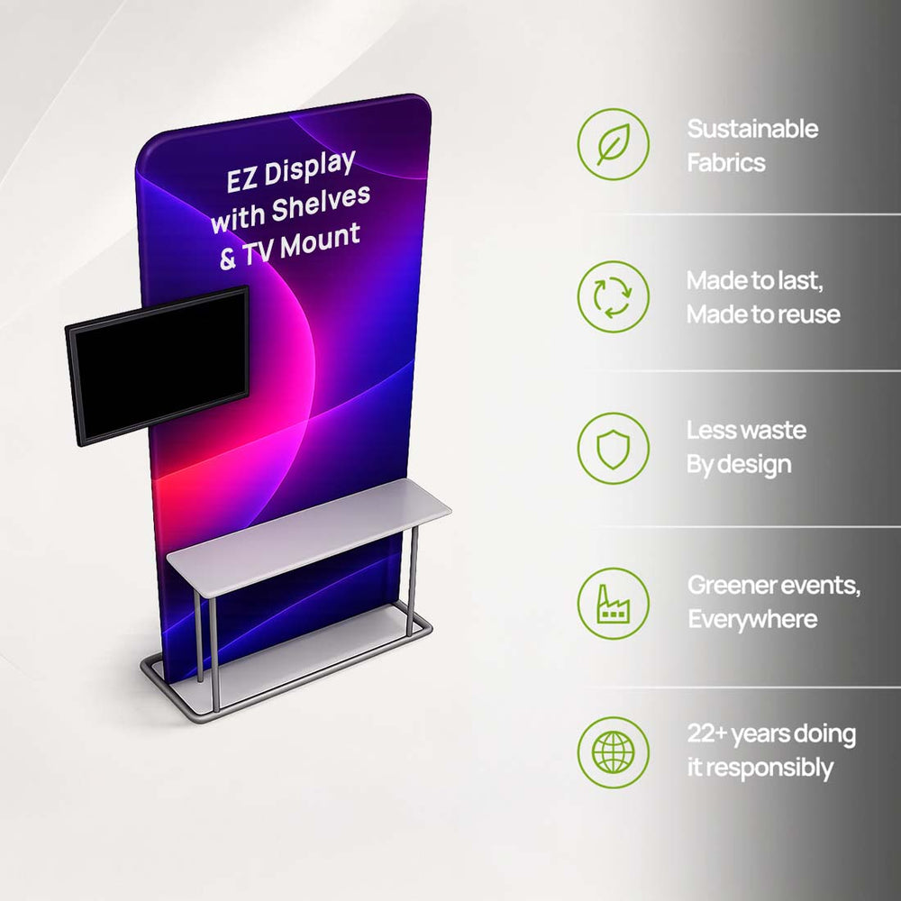 EZ Display Stand with Shelves & TV Mount