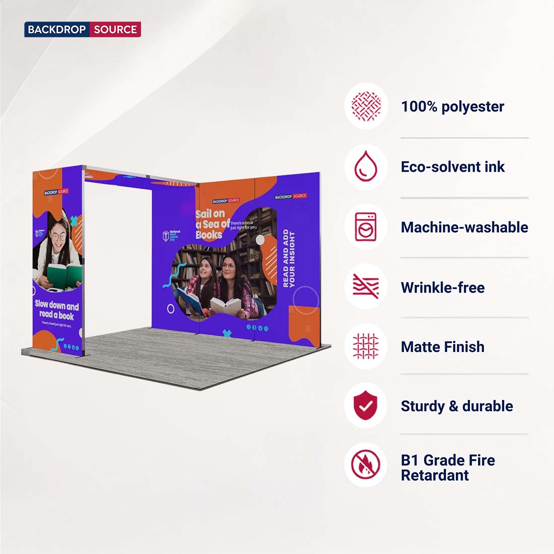 Exhibidor modular de luz SEG de 10 pies para ferias comerciales - Modelo 1