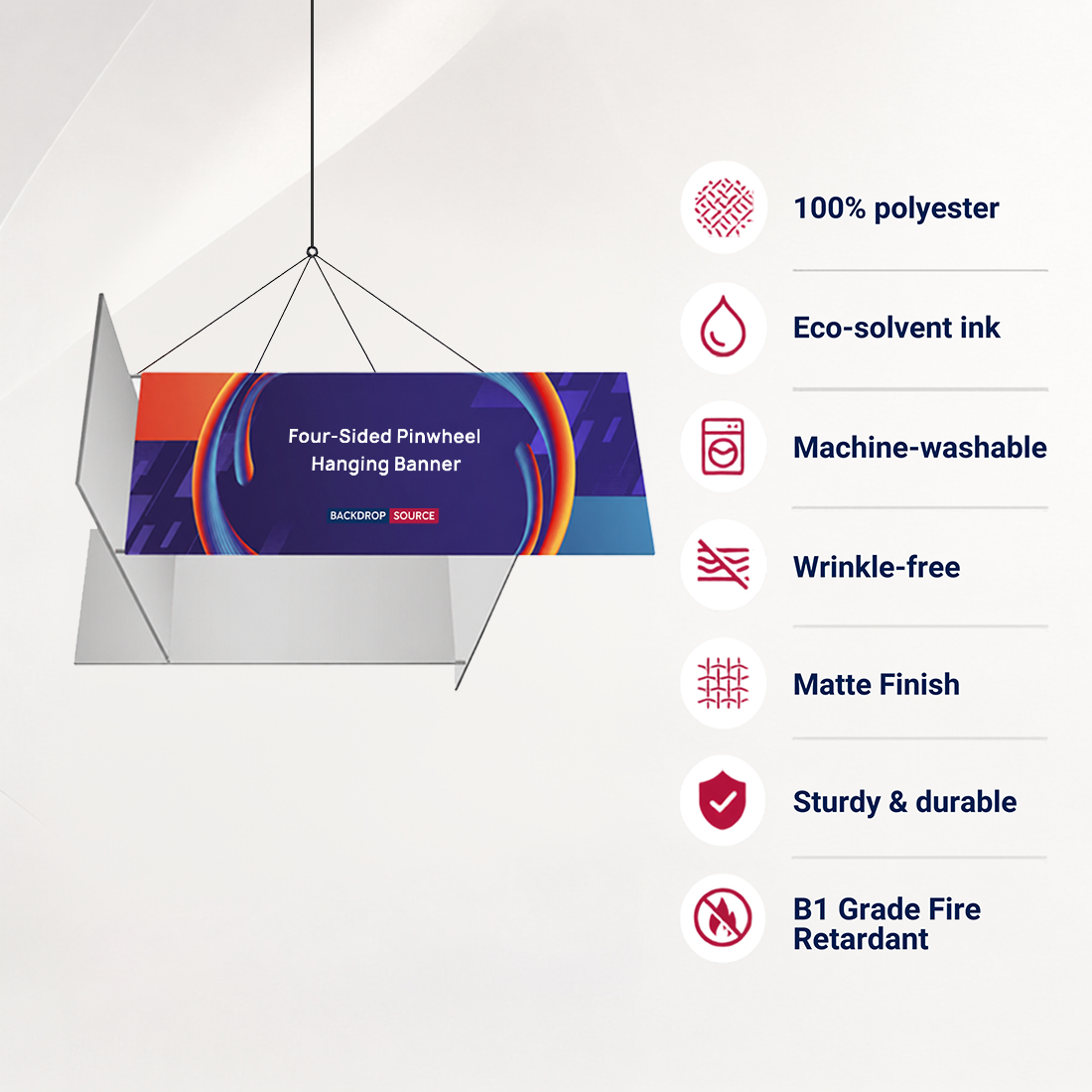 Four-Sided Pinwheel Hanging Banner Display