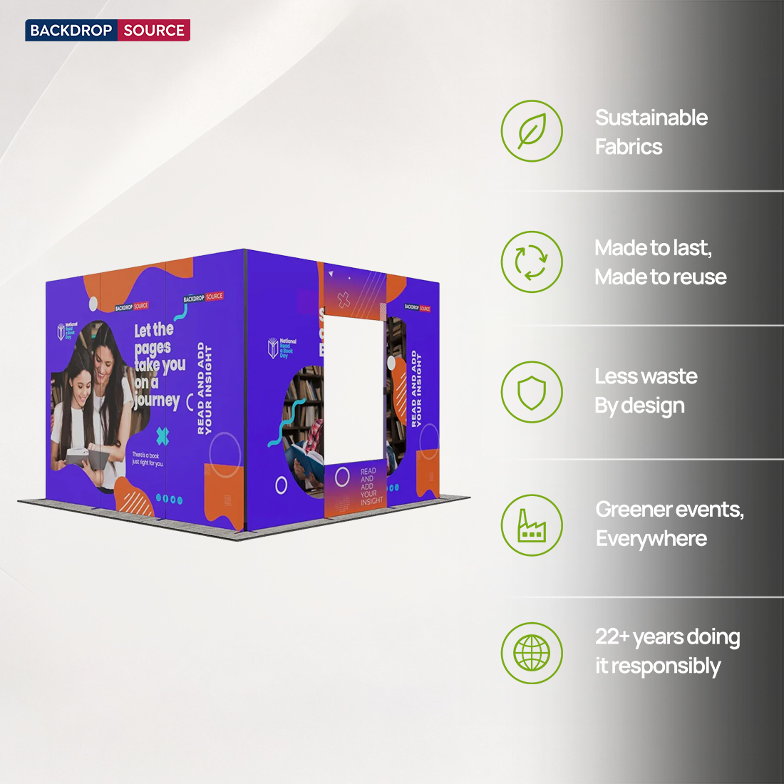 Exhibidor modular de luz SEG de 10 pies para ferias comerciales - Modelo 1