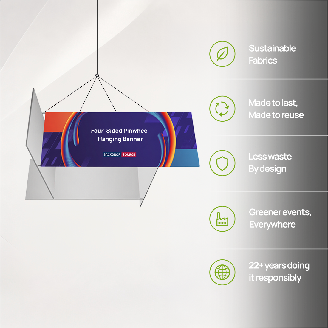Four-Sided Pinwheel Hanging Banner Display