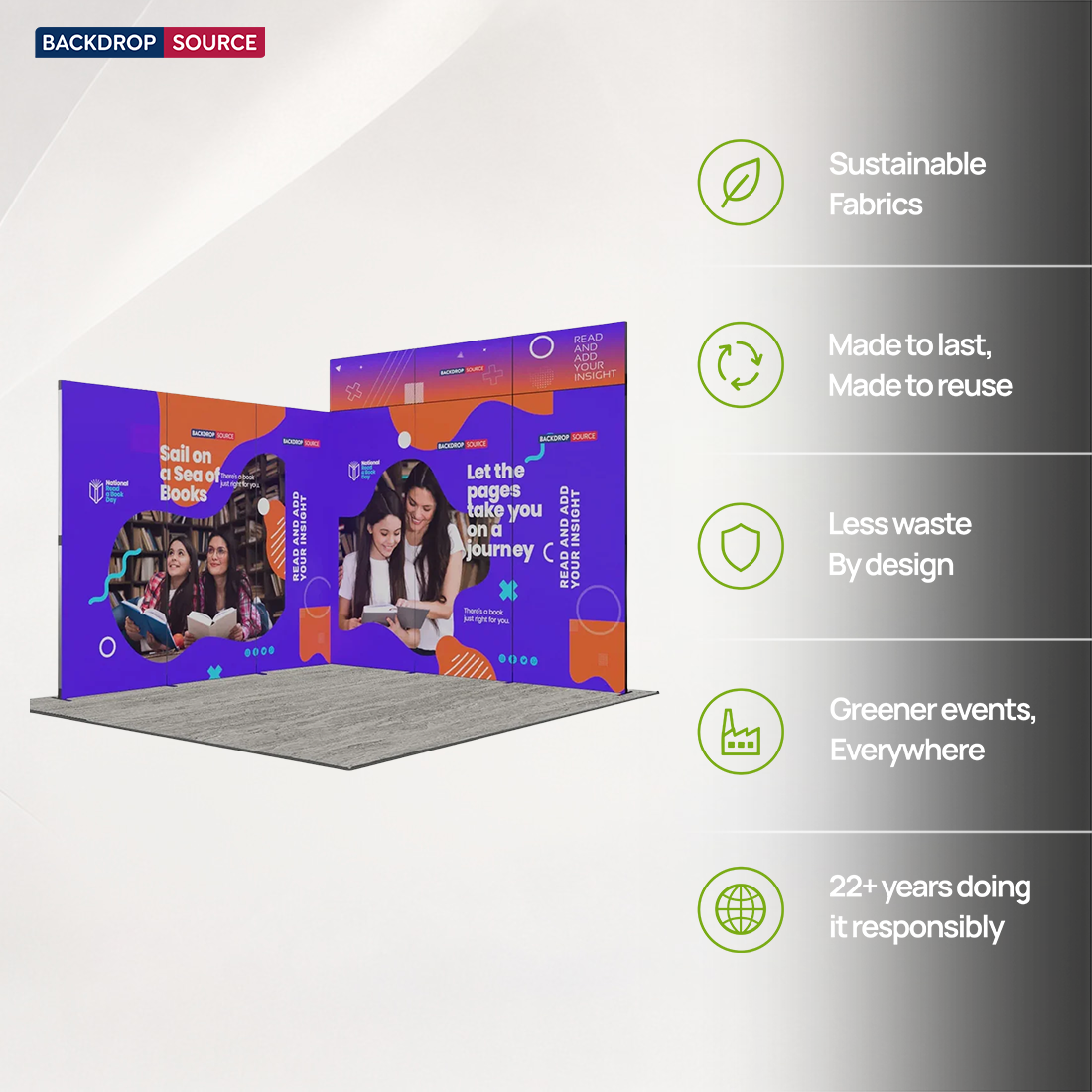 Exhibidor modular de luz SEG de 10 pies para ferias comerciales - Modelo 1