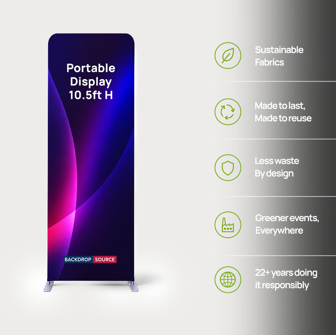 Portable 10.5ft High Fabric Exhibit Display