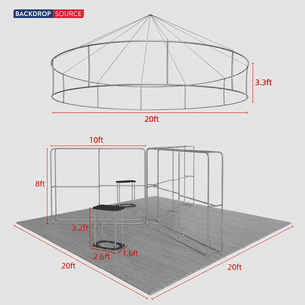 Modular Booth Kits 20ft x 20ft - Model 10