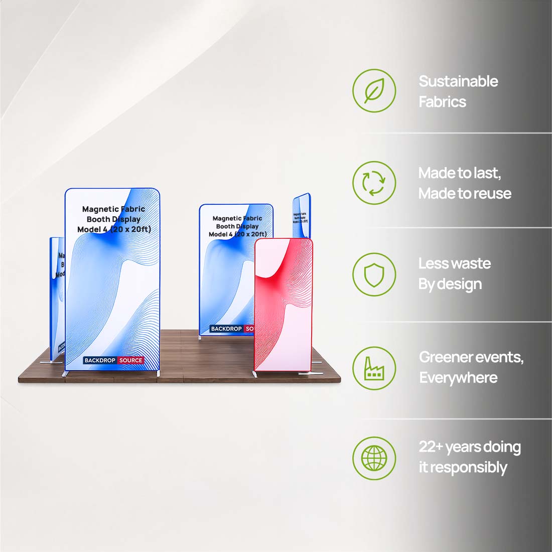 Magnetic Fabric Booth Display - Model 4 (20 x 20ft)