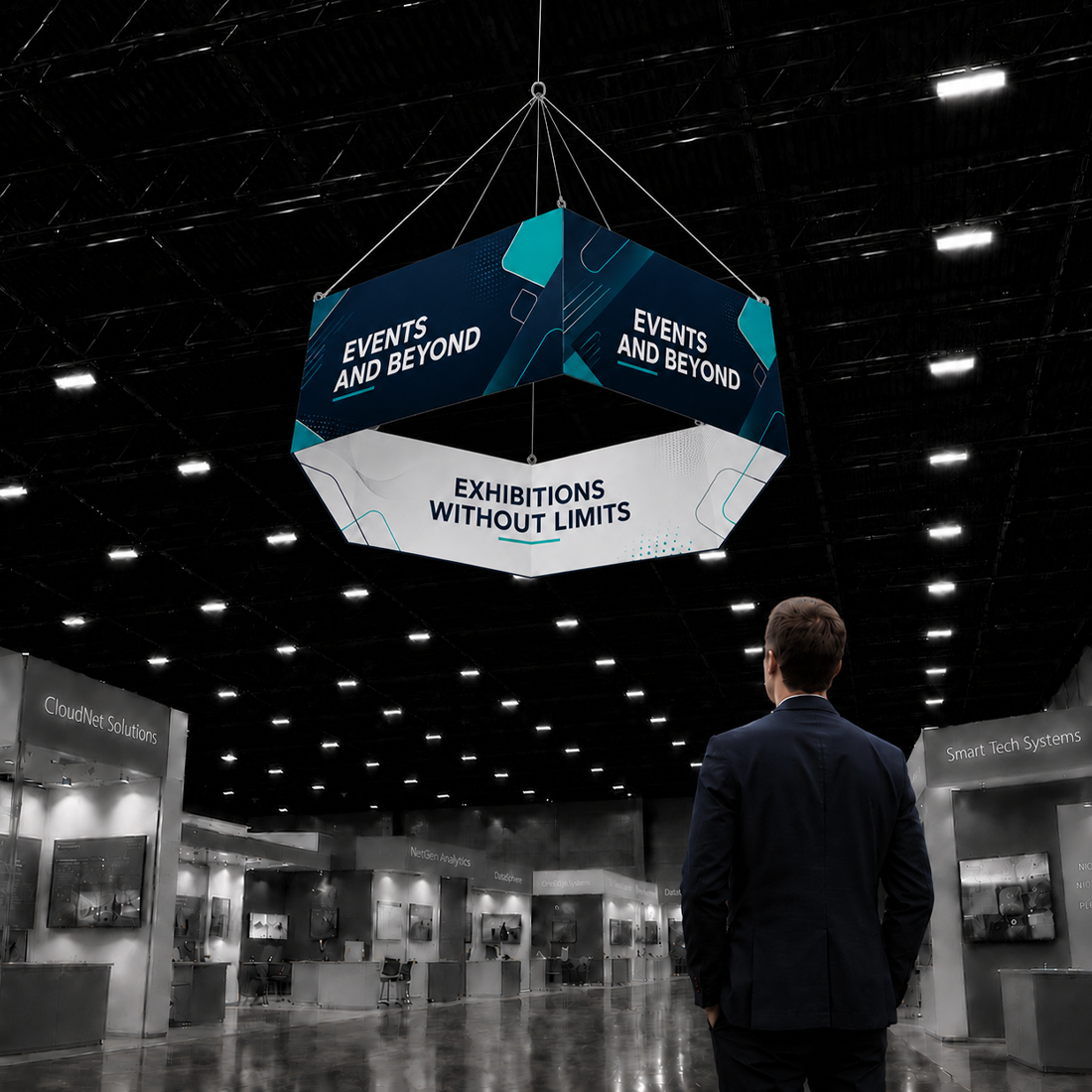 Sky Tube Hexagon Hanging Banner