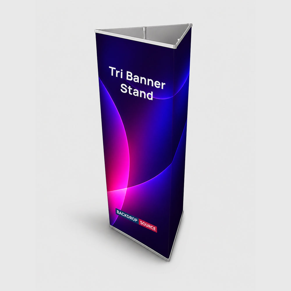 Expositor de pancartas triangulares de 3 lados Tri-banner