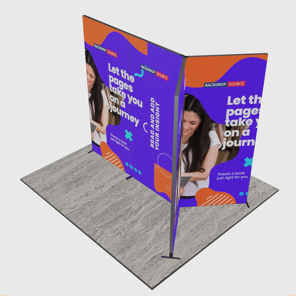 Exhibidor modular de luz SEG de 10 pies para ferias comerciales - Modelo 1