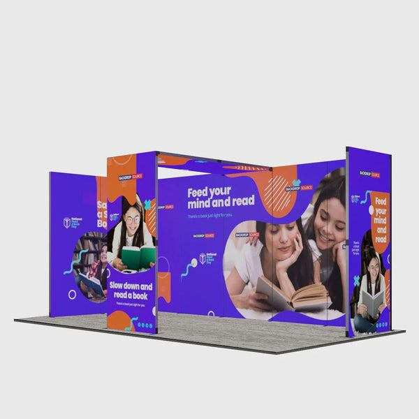 Exhibidor modular de luz SEG de 10 pies para ferias comerciales - Modelo 1