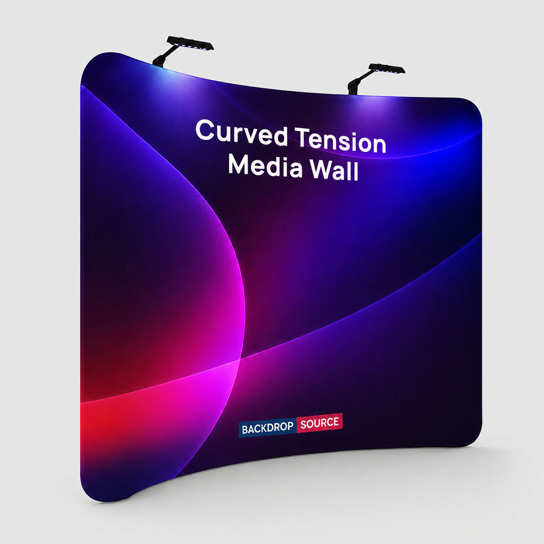 Premium Curved Fabric Backwall Kit with Clamping Lights