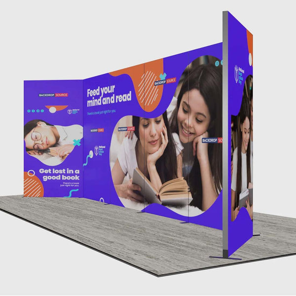 Exhibidor modular de luz SEG de 10 pies para ferias comerciales - Modelo 1