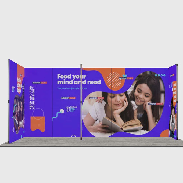 Exhibidor modular de luz SEG de 10 pies para ferias comerciales - Modelo 1