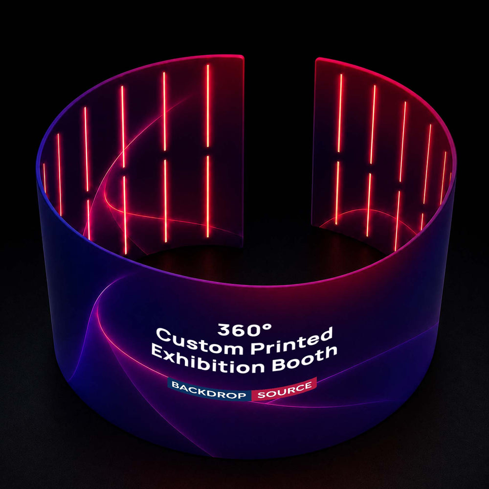 360° Custom Printed Fabric Exhibition Booth with LED Lights