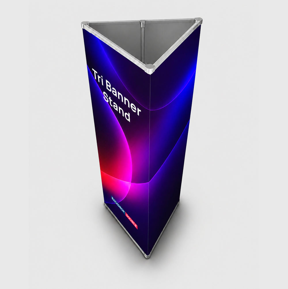 Expositor de pancartas triangulares de 3 lados Tri-banner
