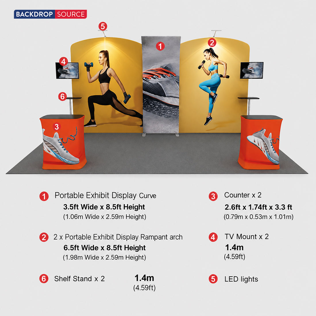 Portable Exhibit Display 20ft x 10ft - Model 9