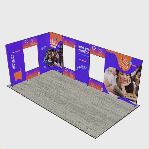 Exhibidor modular de luz SEG de 10 pies para ferias comerciales - Modelo 1