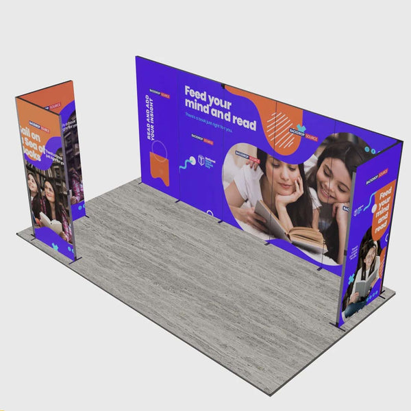 Exhibidor modular de luz SEG de 10 pies para ferias comerciales - Modelo 1