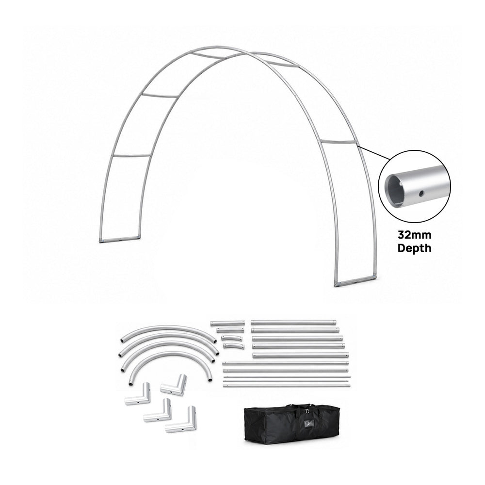 20ft C-Shaped Tension Fabric Arch with Header