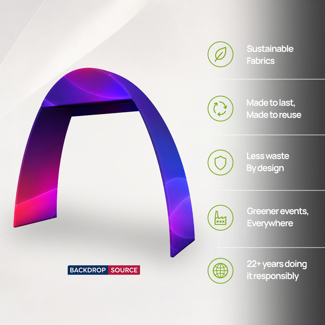 20ft C-Shaped Tension Fabric Arch with Header