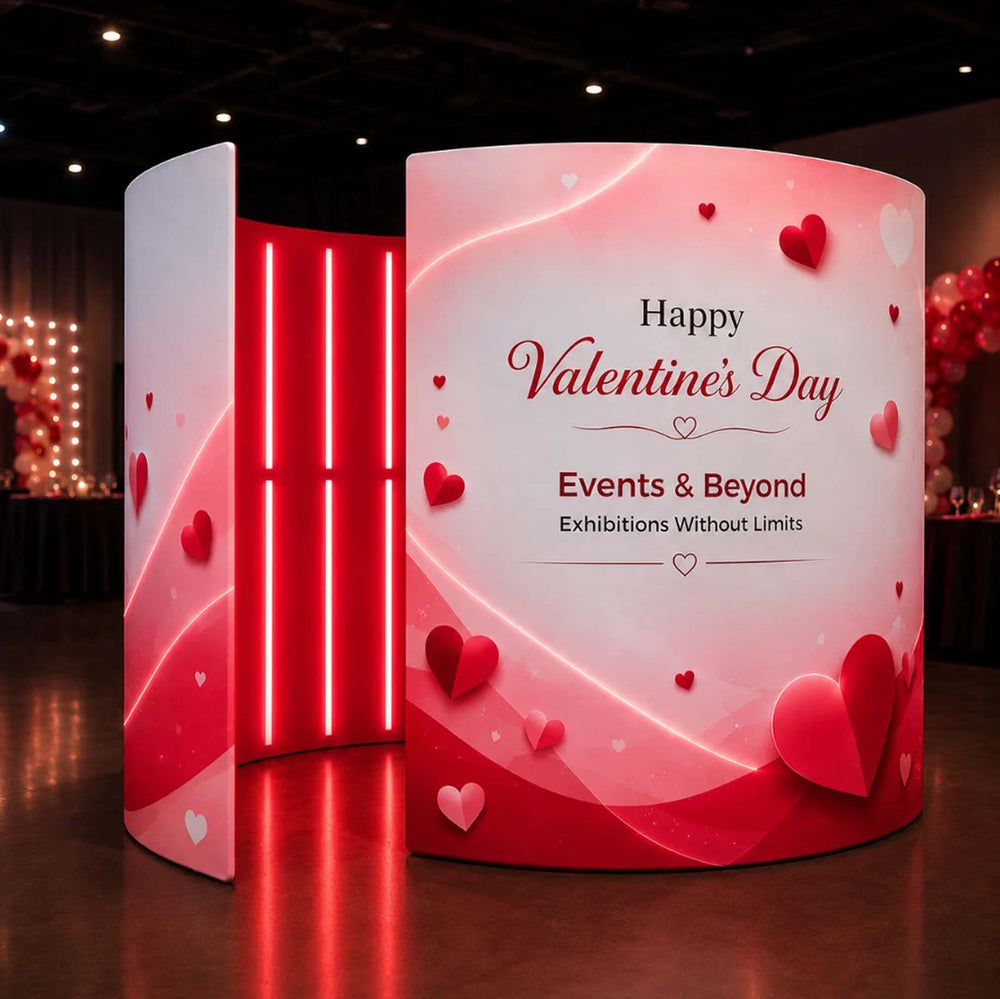 360° Custom Printed Fabric Exhibition Booth with LED Lights