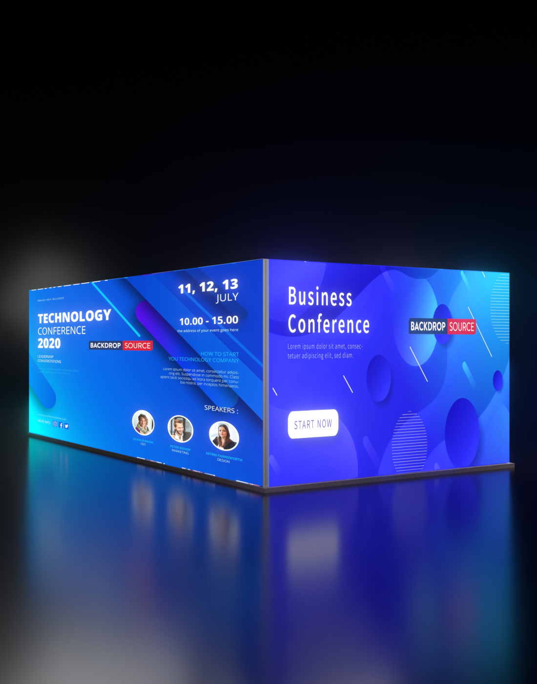 Espositore modulare SEG Lightbox da 20 piedi per fiere - Modello 5