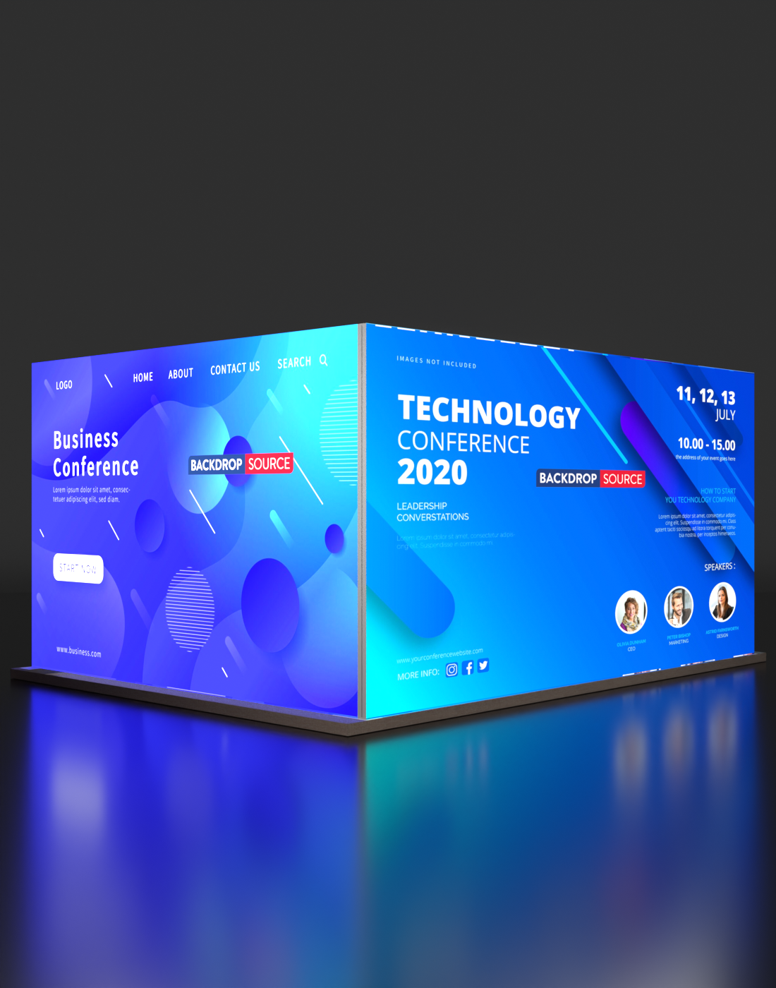 Espositore modulare SEG Lightbox da 13 piedi per fiere - Modello 2