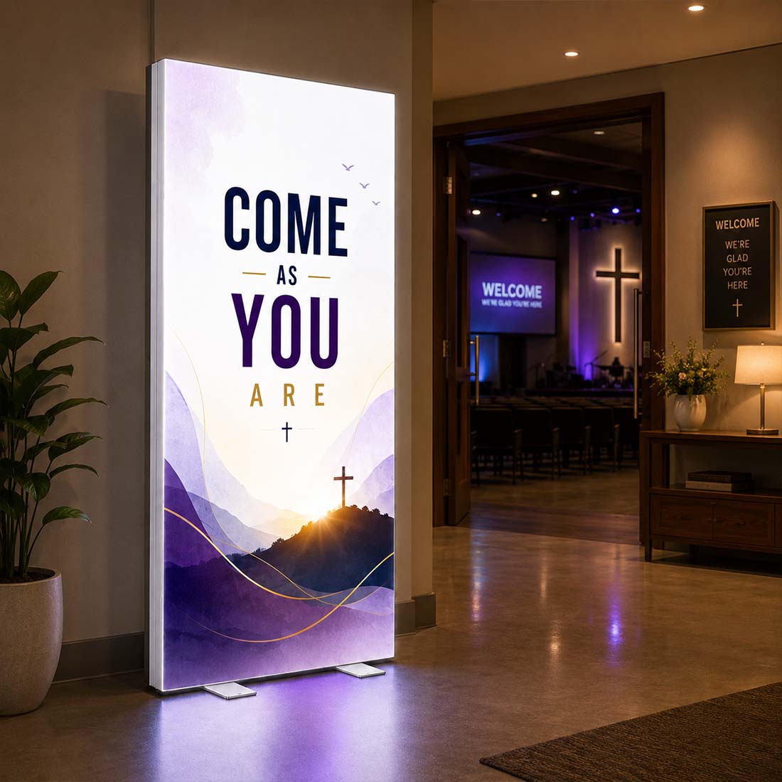 Church Sanctuary Slim Lightbox Frame