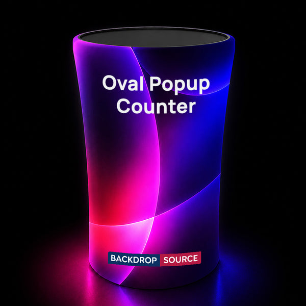 Backlit Fabric Oval Pop Up Counter