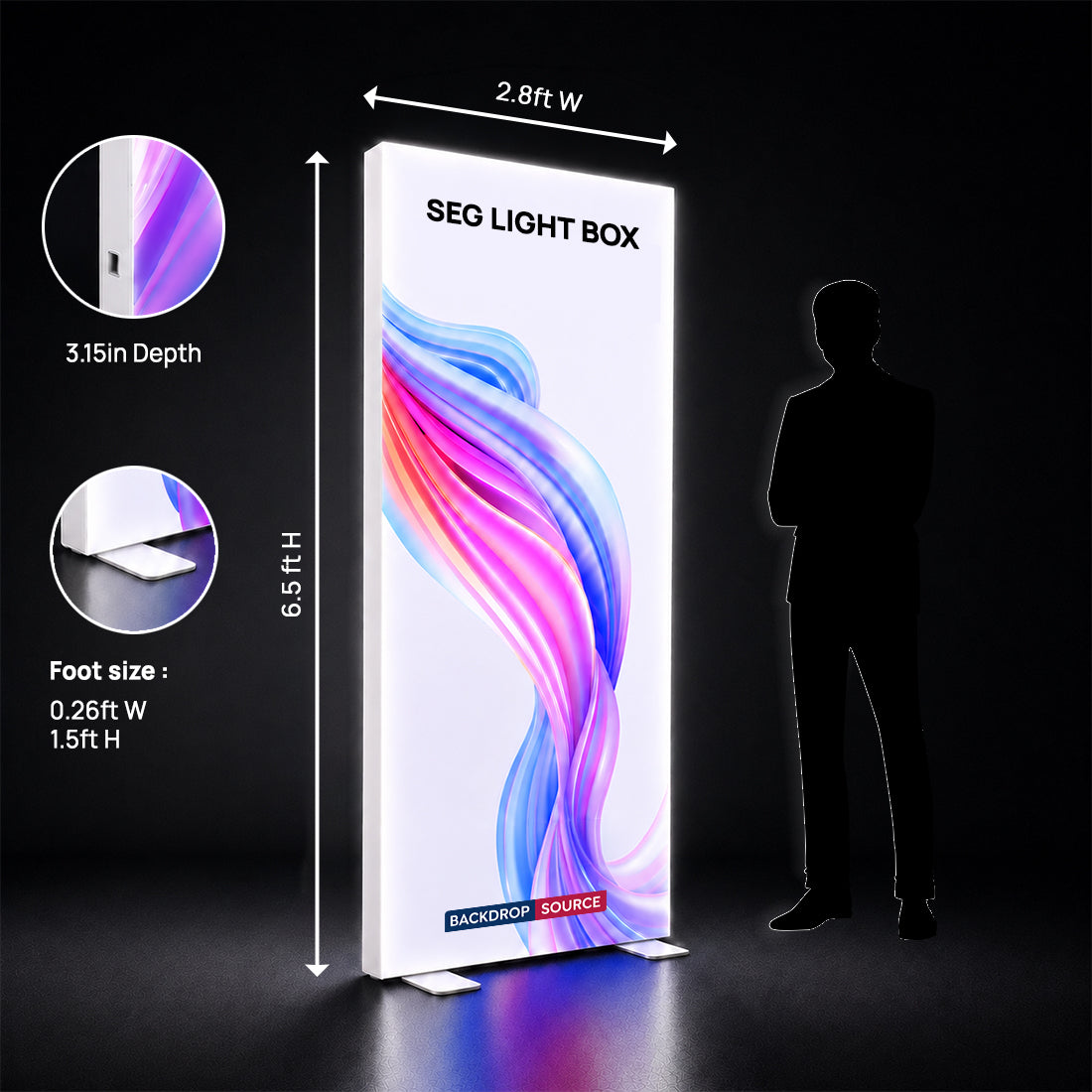 Backlit SEG Fabric Display Frame - 3.15inch Depth Aluminum Profile