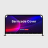 Custom printed barricade cover that turns crowd control barriers into branded signage