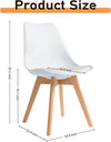 Canglong Side Chair Mid Century Modern Dining Chair With Wood Legs For Kitchen, Living,Dining Room - White