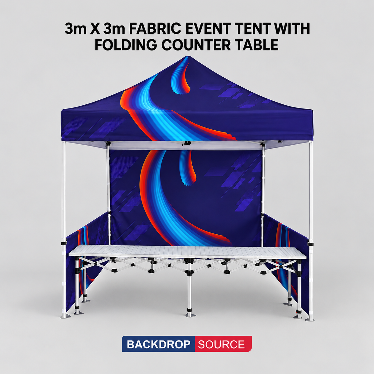 10ft x 10ft Fabric Event Tent with Folding Counter Table