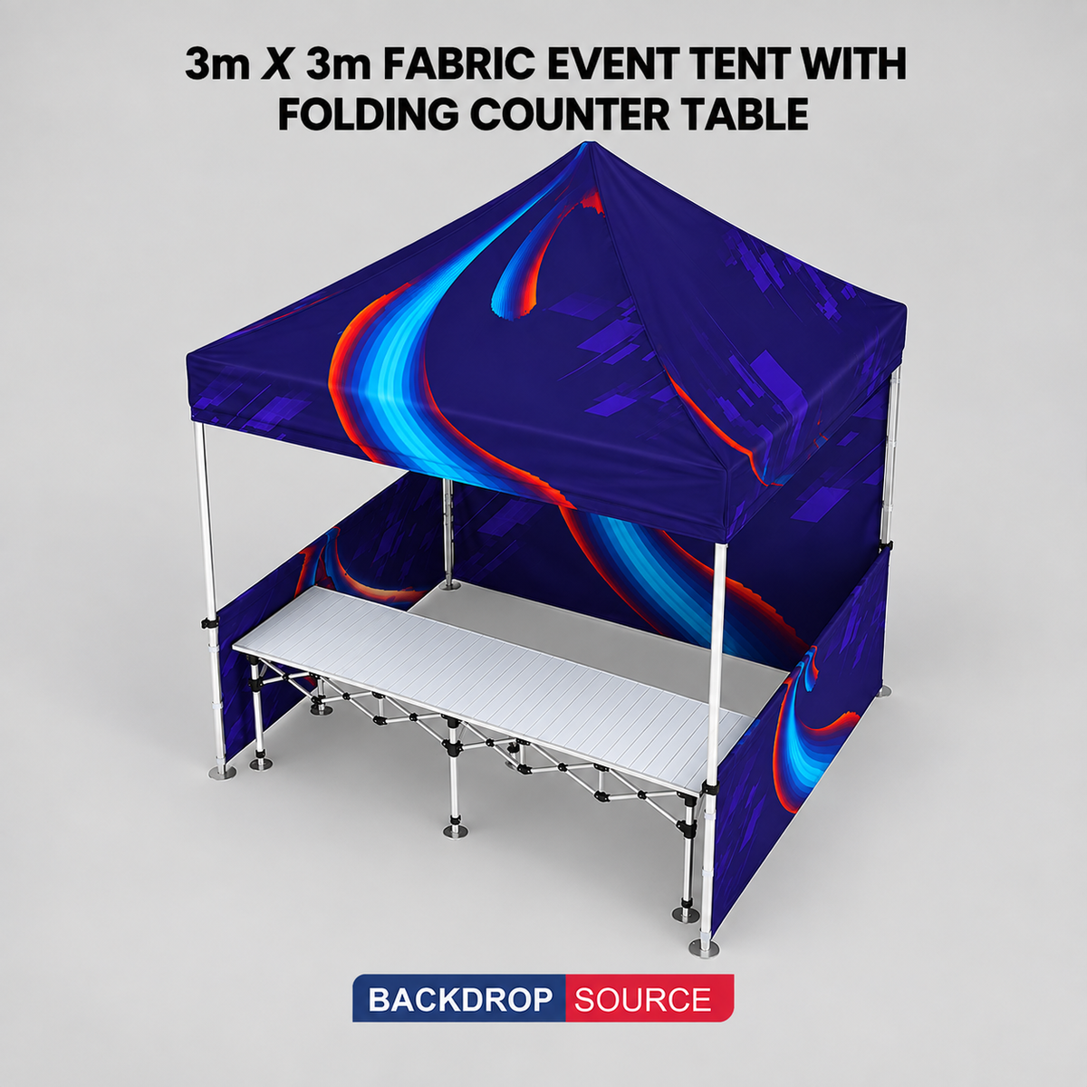 10ft x 10ft Fabric Event Tent with Folding Counter Table