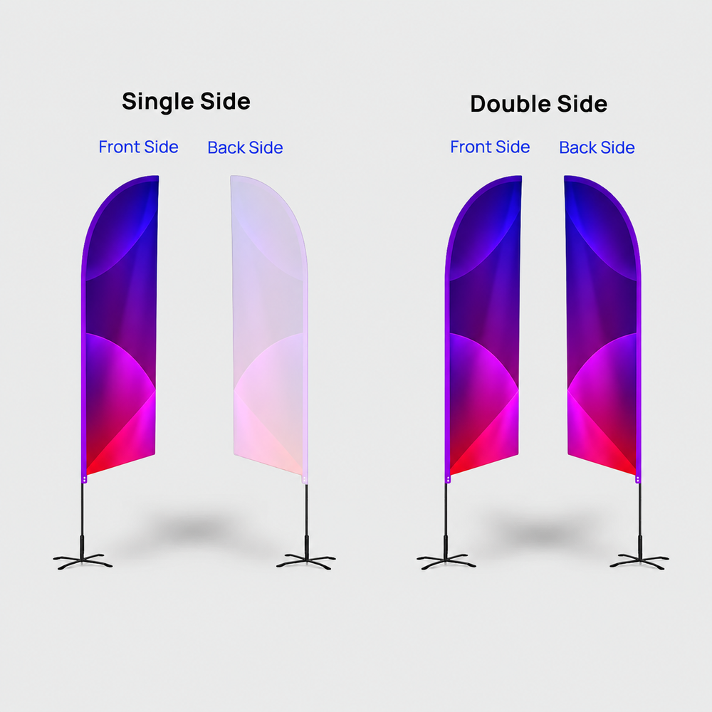 Angled Feather Fabric Flag