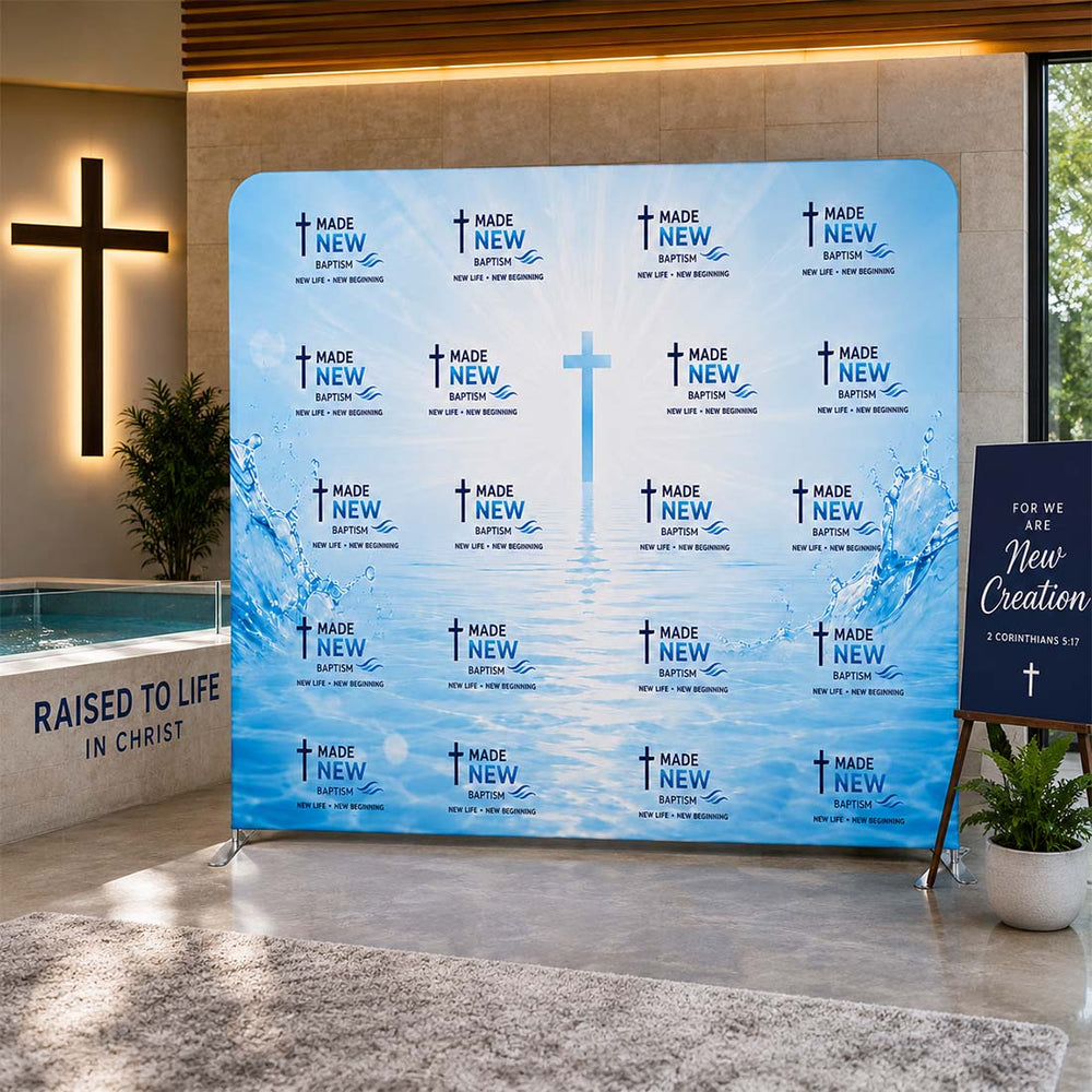 Church Photo Baptism, Step & Repeat Wall