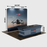 Kit de stand compacto de 10 x 10 con pared trasera y cubierta para mesa