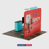 10ft Exhibit Kit: Straight Back Wall & Waterfall Shelving Booth