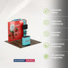10ft Exhibit Kit: Straight Back Wall & Waterfall Shelving Booth