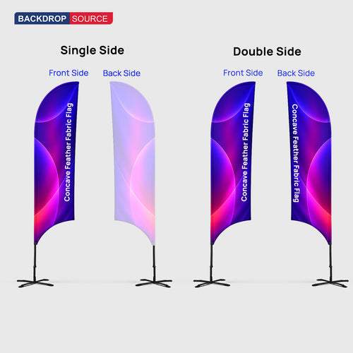 Bandera de plumas cóncava