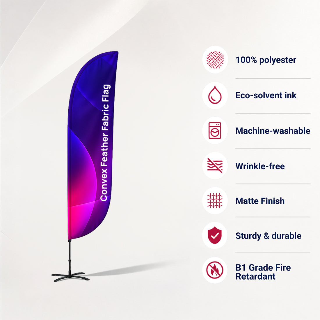 Convex Feather Fabric Flag
