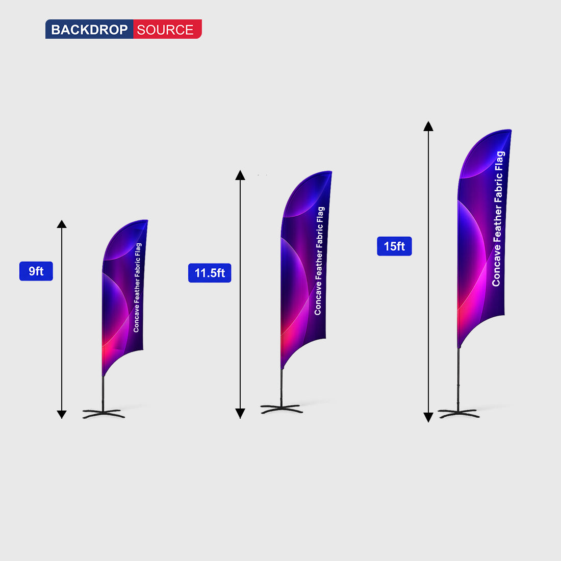 Concave Feather Fabric Flag
