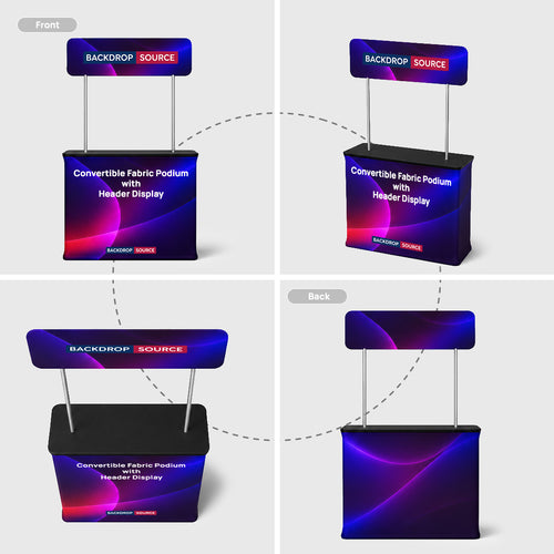 Mostrador de exhibición de tela rectangular (para exhibiciones en podios y stands)