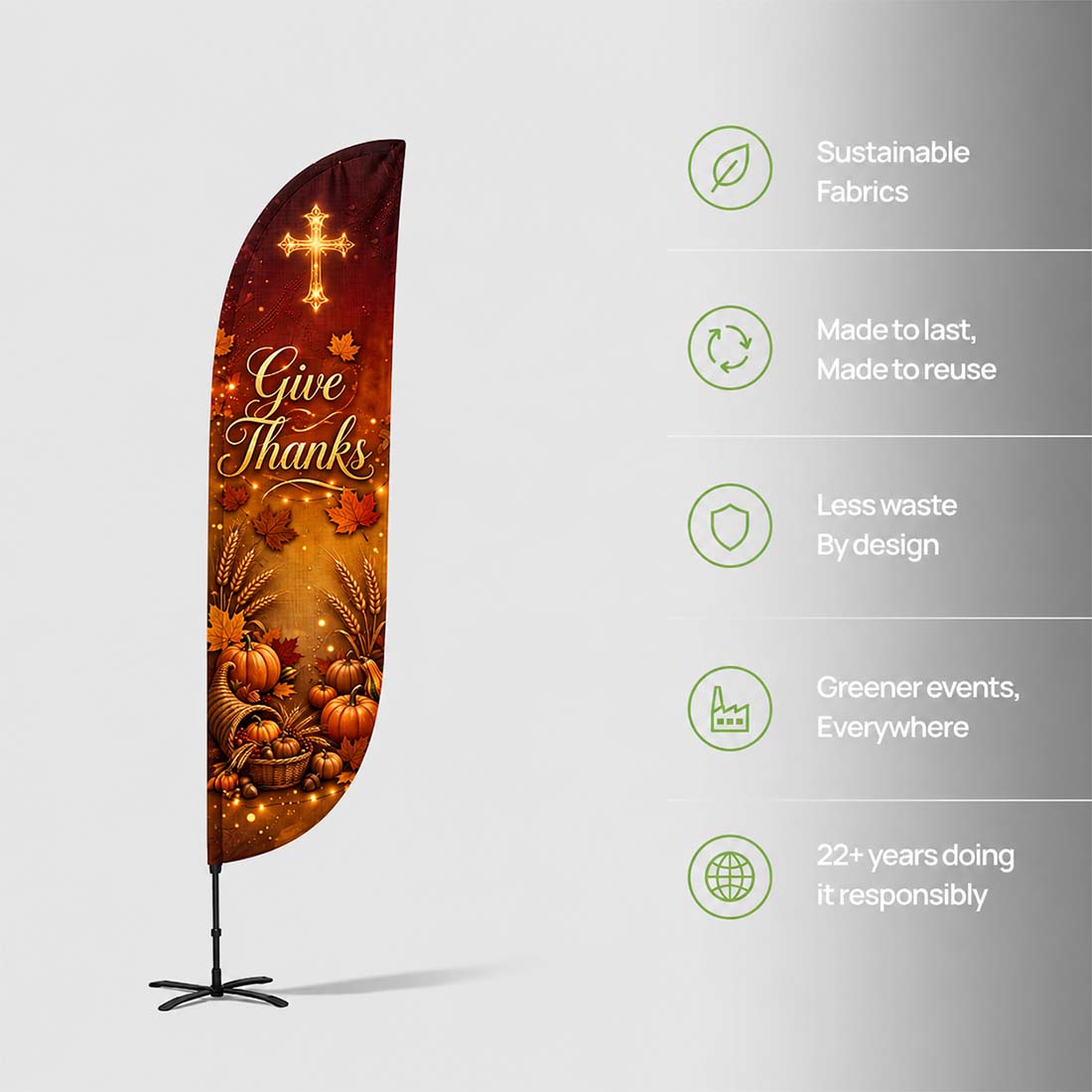 Church Convex Feather Flag