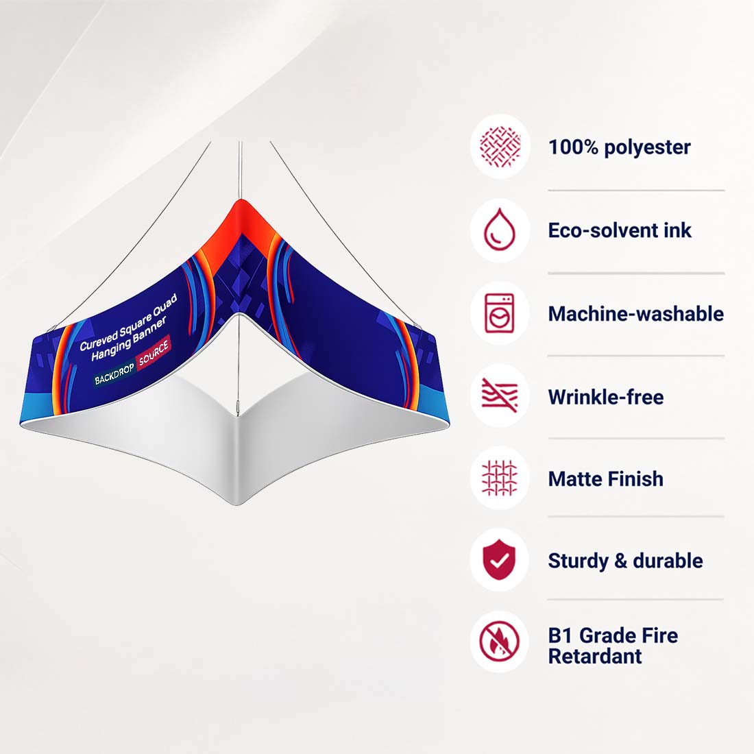 Curved Square Quad Hanging Banner
