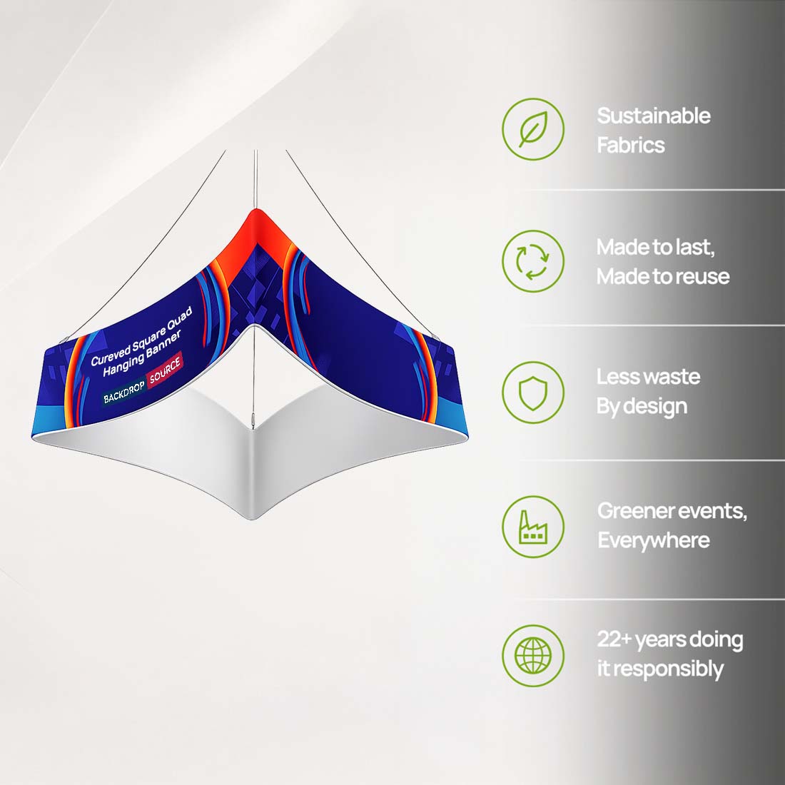 Curved Square Quad Hanging Banner