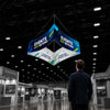 Curved Square Quad Hanging Banner