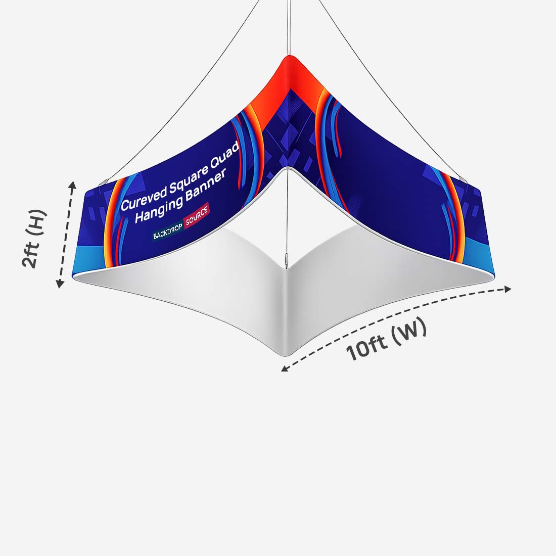 Curved Square Quad Hanging Banner