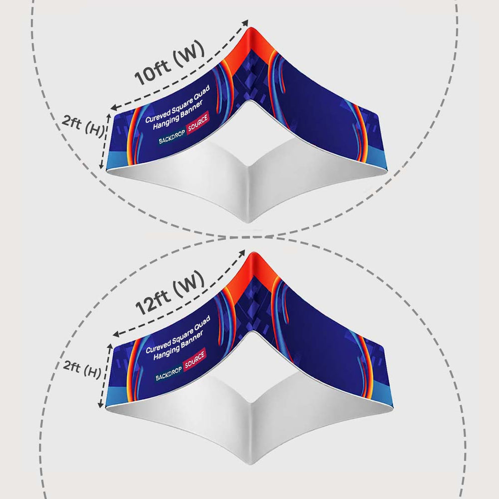 Curved Square Quad Hanging Banner