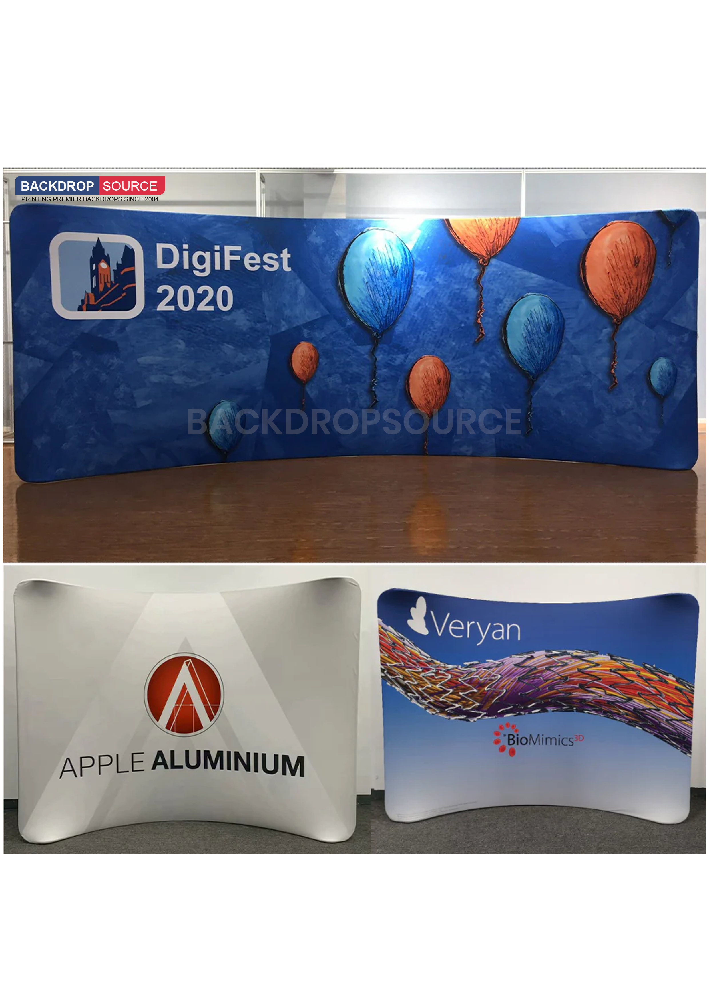 Curved Tension Fabric Media Wall Display